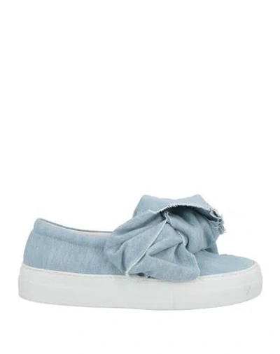 Joshua Sanders Woman Sneakers Azure Size 8 Textile Fibers In Blue