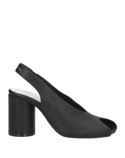 Mm6 Maison Margiela Mm6 By Maison Margiela Open-toe Slingback Sandals With Chunky Heel In Black