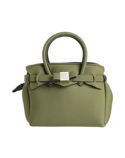Save My Bag Woman Handbag Military Green Size - Polyamide, Elastane In Green