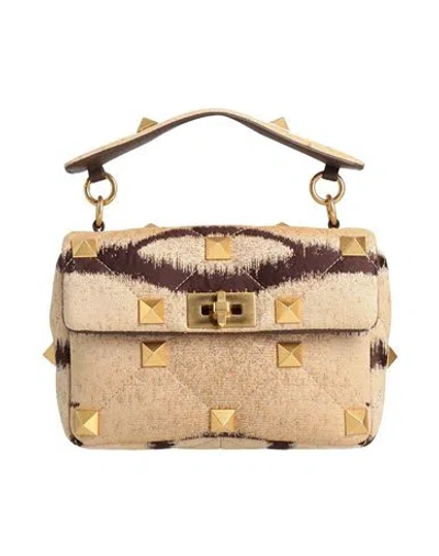 Valentino Garavani Woman Handbag Beige Size - Textile Fibers In Sand