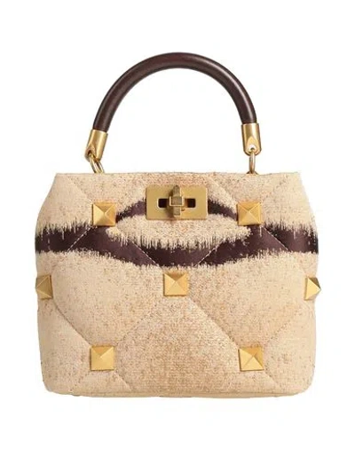 Valentino Garavani Woman Handbag Sand Size - Textile Fibers In Sand