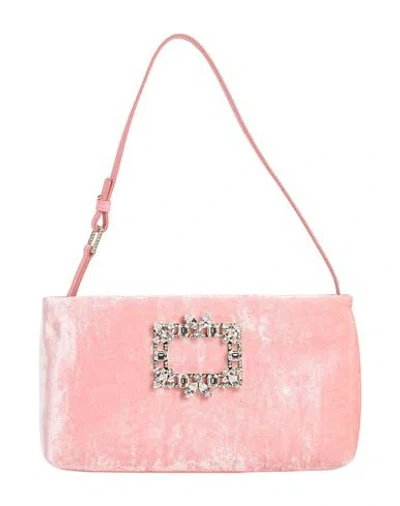 Roger Vivier Woman Handbag Light Pink Size - Textile Fibers In Pink
