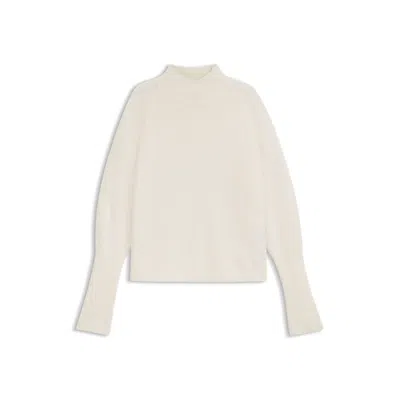 Hugo Boss Wool-blend Sweater With Mock Neck In Neutral