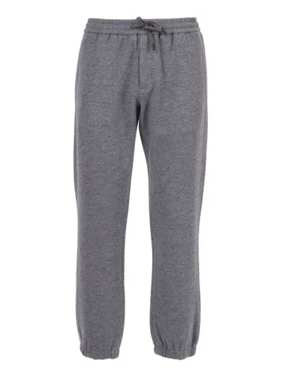 Circolo 1901 Cuffed Wool Trousers With Structured Fit In Gray