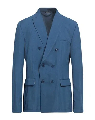 Daniele Alessandrini Homme Man Blazer Slate Blue Size 44 Polyester In Blue