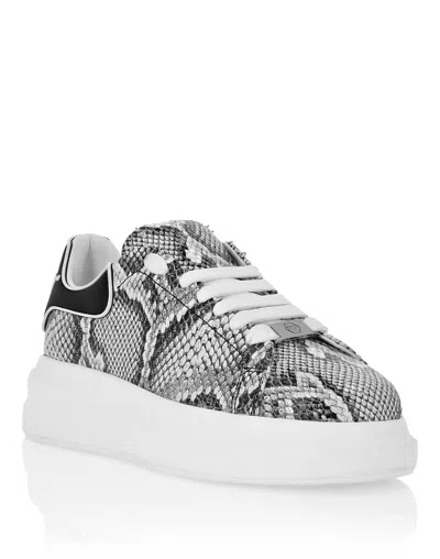 Philipp Plein Low Top Sneakers Roccia Python Print In Animal Print