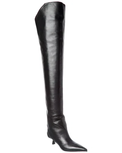Jimmy Choo Vari 45 Leather Over-the-knee Boot In Black