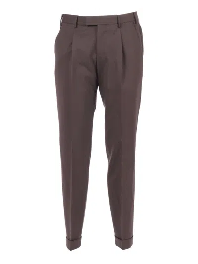 Pt01 Tailored Trousers With Single Pleat And Flap Pockets In Gray