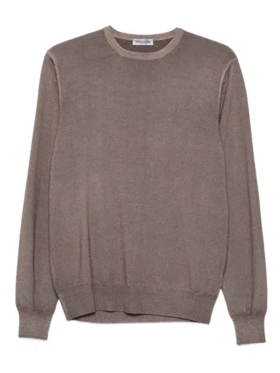Vengera Brown Crew Neck Sweater In /virgin Wool In Brown