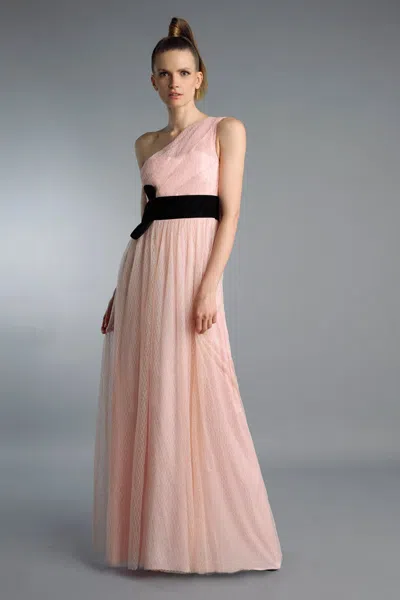 Basix Black Label 1 Shoulder Evening Gown In Pink