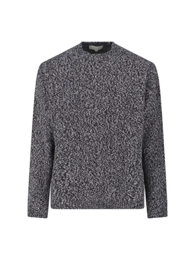 Studio Nicholson Textured Multicolour Sweater With Dynamic Pattern In Gray