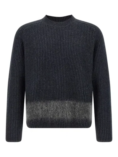 Dsquared2 Chunky Knit Girocollo In Lana E Alpaca Lavorazione A Coste Sweater In Blue