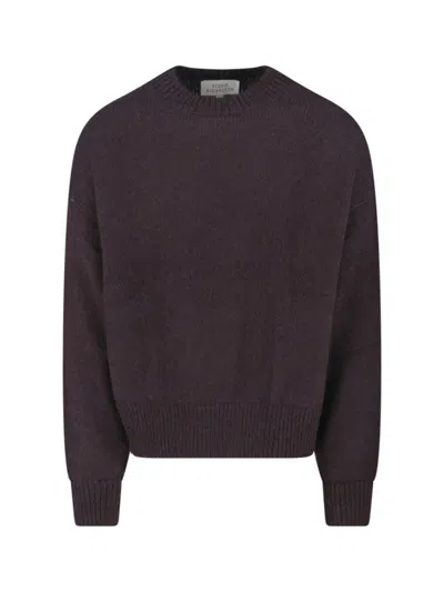 Studio Nicholson Classic Brown Knit Sweater With Ribbed Details In Brown