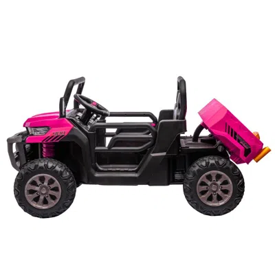 Breebe 24v Ride On Truck 2 Seater Ride On Utv With 2x200w Motor Ride On Dump Truck With Dump Bed/shovel Rid In Pink