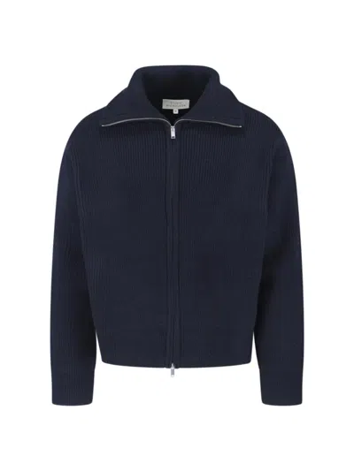 Studio Nicholson Neutral Textured Knit Sweater Collection In Blue