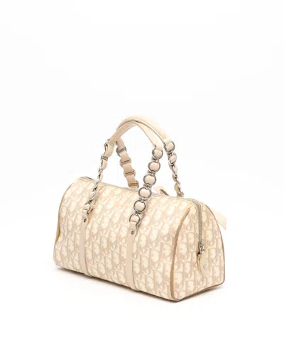 Dior Christian  Monogram Romantique Trotter Bag In Neutral