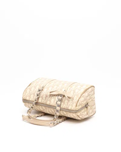 Dior Christian  Monogram Romantique Trotter Bag In Neutral