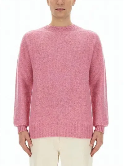Howlin' Relaxed Fit Knit Sweater With Ribbed Details In Pink