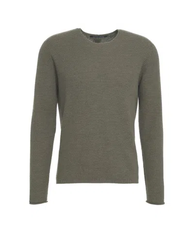 Hannes Roether Structured Knit Virgin Wool Sweater In Gray