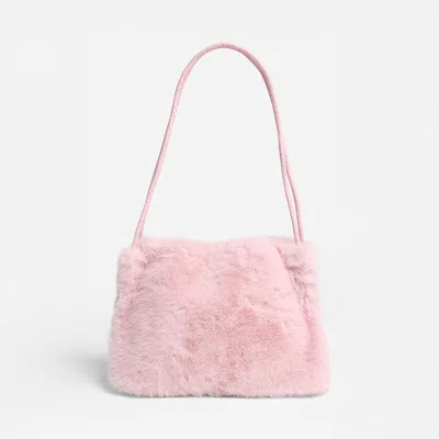 Fashnzfab Solid Faux Fur Mini Handbag / Shoulder Bag In Pink