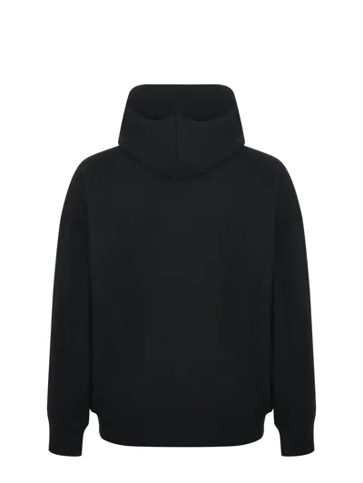 Polo Ralph Lauren Hooded Sweatshirt Featuring Bear Graphic And Ribbed Cuffs In Black