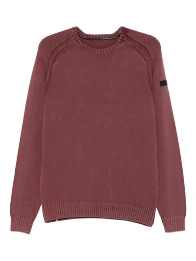 Rrd Bordeaux Crew Neck Sweater With Ribbed Detailing In Brown