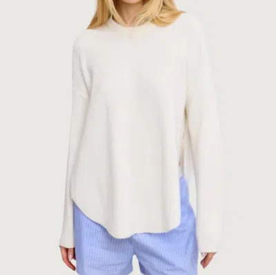 Mimosa Tatum Dual Side Slit Sweater In Ivory In White