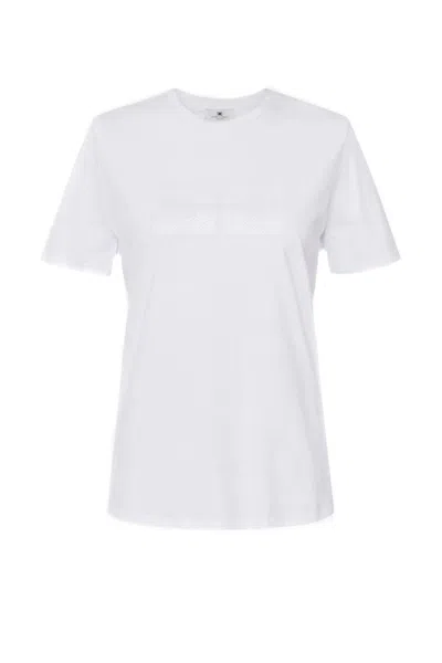 Elisabetta Franchi Chalk Cotton Knit Top In White