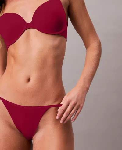 Calvin Klein Women's Ideal Micro String Bikini Underwear Qd5176 In Red
