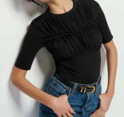 Nation Ltd Lila Rouched Bust Tee In Jet Black In Black