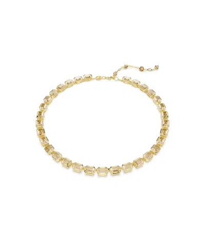 Swarovski Millenia Tennis Gold-tone Emerald-cut Necklace