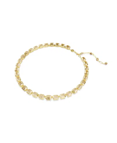 Swarovski Millenia Tennis Gold-tone Emerald-cut Necklace