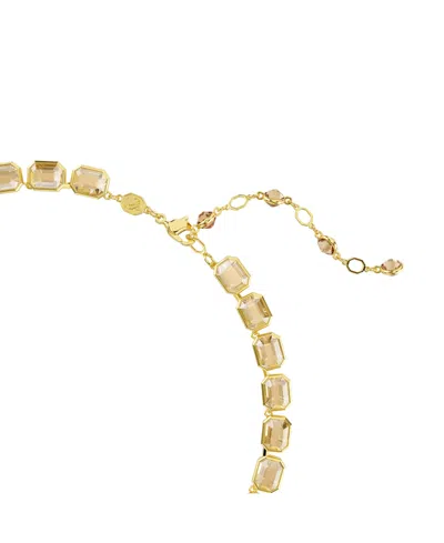Swarovski Millenia Tennis Gold-tone Emerald-cut Necklace