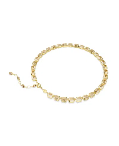 Swarovski Millenia Tennis Gold-tone Emerald-cut Necklace