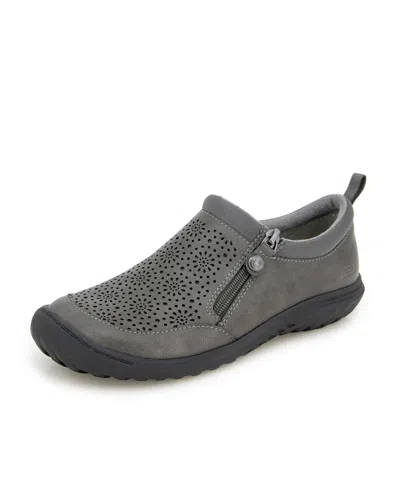 Jbu Women's Avery Round Toe Flats In Gray
