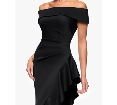 Xscape Petite Off The Shoulder Sleeveless Dress In Black