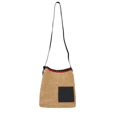 Jil Sander Raffia Crossbody Men's Bags In Neutral