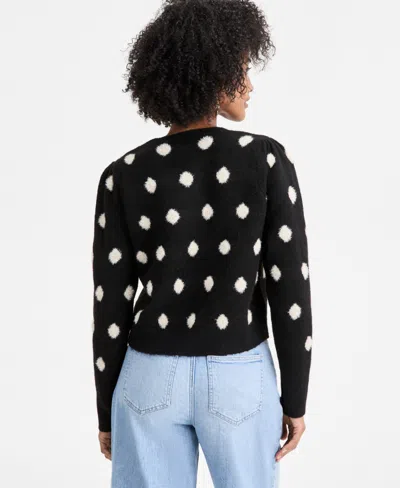 On 34th Womans Long Sleeve Graphic Cardigan Sweater Xxs 3x Macys Exclusive In Black