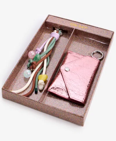 On 34th Card Case & Multi-charm Beaded Keychain, Macy's Exclusive