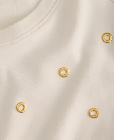 Inc International Concepts Women's Short-sleeve Grommet Top, Macy's Exclusive In White