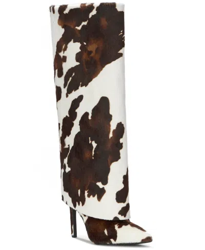 Inc International Concepts Skylar Fold Over Cuffed Knee High Boots, Created For Macy's In Animal Print