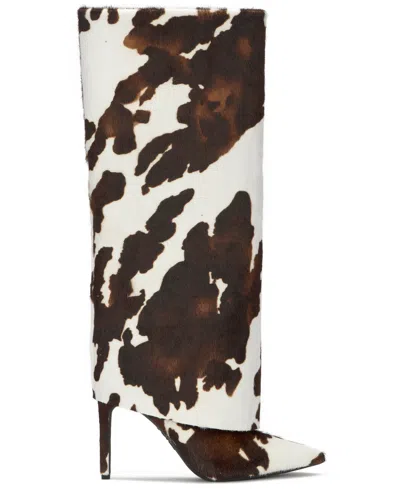 Inc International Concepts Skylar Fold Over Cuffed Knee High Boots, Created For Macy's In Animal Print