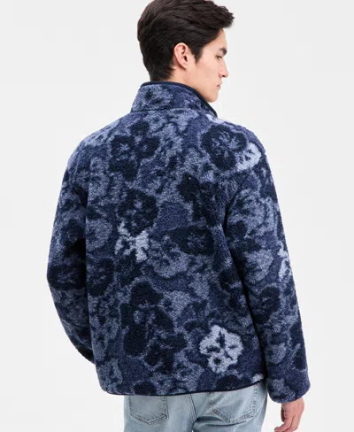 Sun + Stone Men's Creed Faux Sherpa Jacket, Macy's Exclusive In Blue