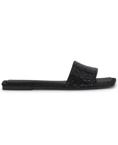 Inc International Concepts Women's Yamille Square Toe Flat Sandals, Macy's Exclusive In Black