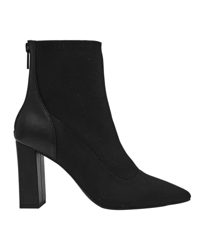 Wild Pair Iloise Womens Faux Suede Zip Up Ankle Boots In Black