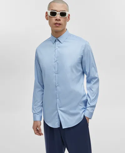 Mode Of One Men's Slim-fit Button-down Sport Shirt, Created For Macy's In Blue