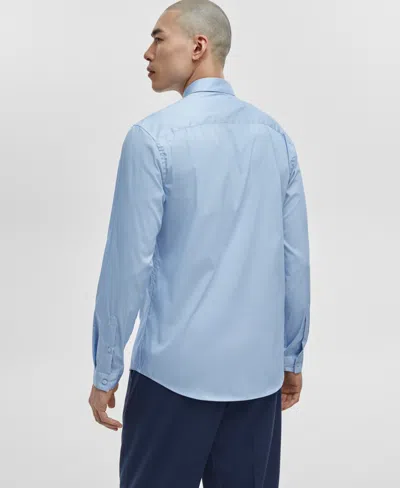 Mode Of One Men's Slim-fit Button-down Sport Shirt, Created For Macy's In Blue