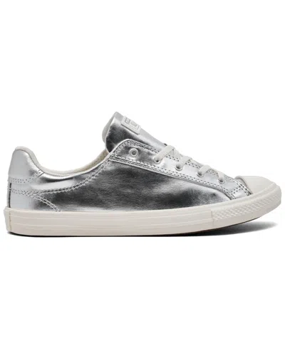 Converse Chuck Taylor All Star Dainty Lucky Metal Sneakers Silver Metallic/egret In Silver