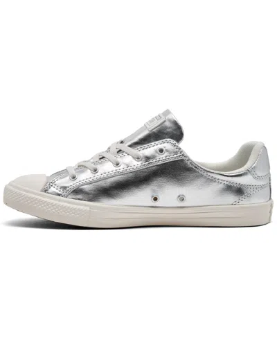 Converse Chuck Taylor All Star Dainty Lucky Metal Sneakers Silver Metallic/egret In Silver