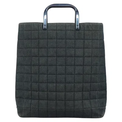 Pre-owned Chanel Chocolate Bar Tote Quilted Canvas Canvas Bag () In Blue